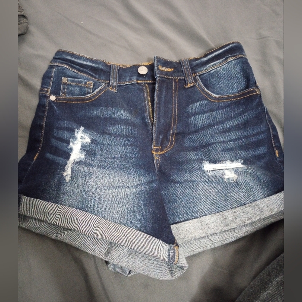 Kendall & Kylie Dark Blue Jean Shorts
